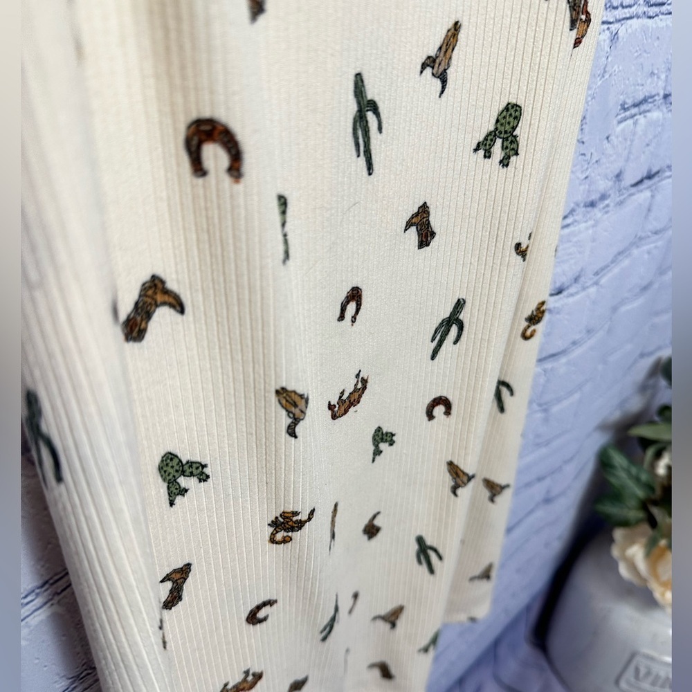 “See You Monday” cowboy print ribbed midi dress - Picture 3 of 5